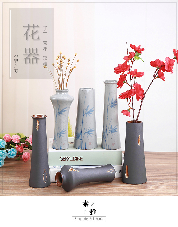 I and contracted dry flower vase indoor desktop furnishing articles flowers all over the sky star lily flower porcelain home decoration