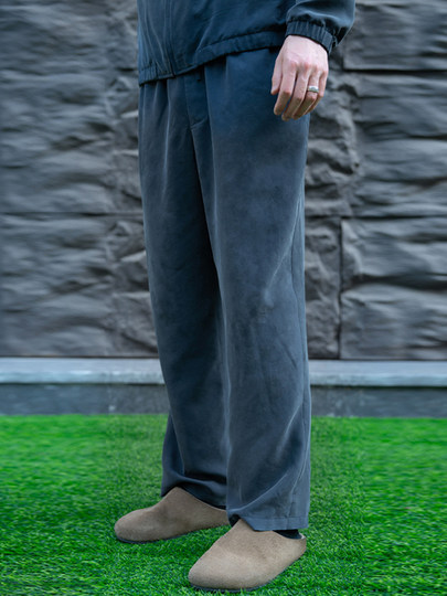 Zhengchen/正辰 高端黑标雾面纯桑蚕丝轻薄微廓连帽夹克外套男秋