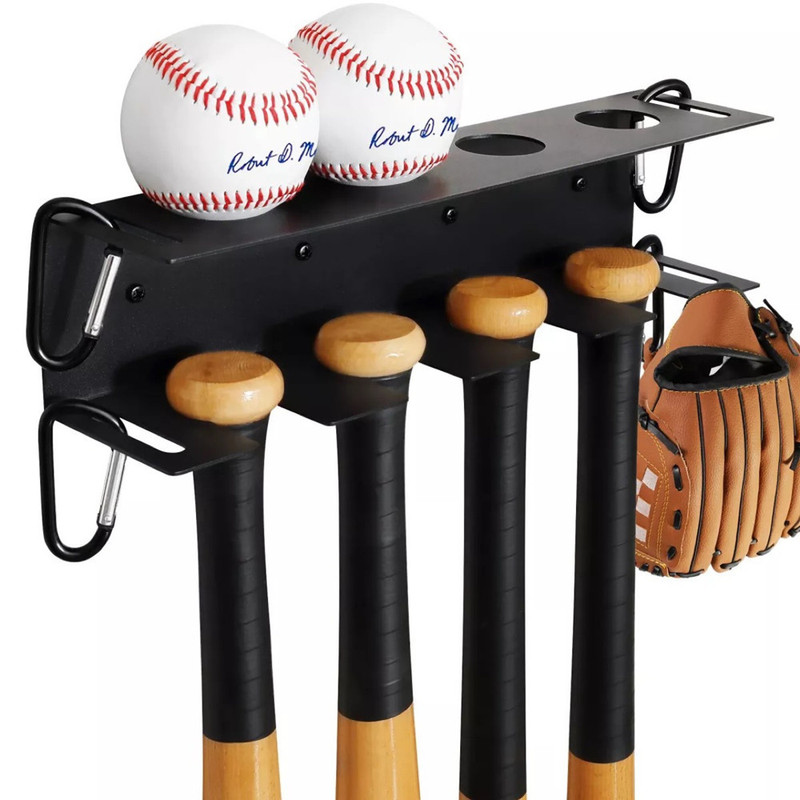 American-Style Metal Baseball Bat Storage Rack, Wall-Mounted Baseball Display Rack, Simple Bat Holder, Baseball and Softball Holder