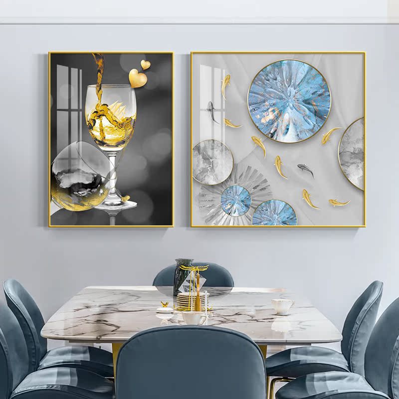 Light Extravaganza Modern Minima Dining Room Table Wall Hanging Painting High-end Dining Room Decoration Painting Dining Room Background Wall Mural Painting