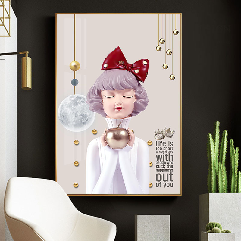 Children's Room Bedside Background Wall Decoration Painting Brief Modern Sofa Wall Wall Hanging Painting Boy Girl Cartoon Mural