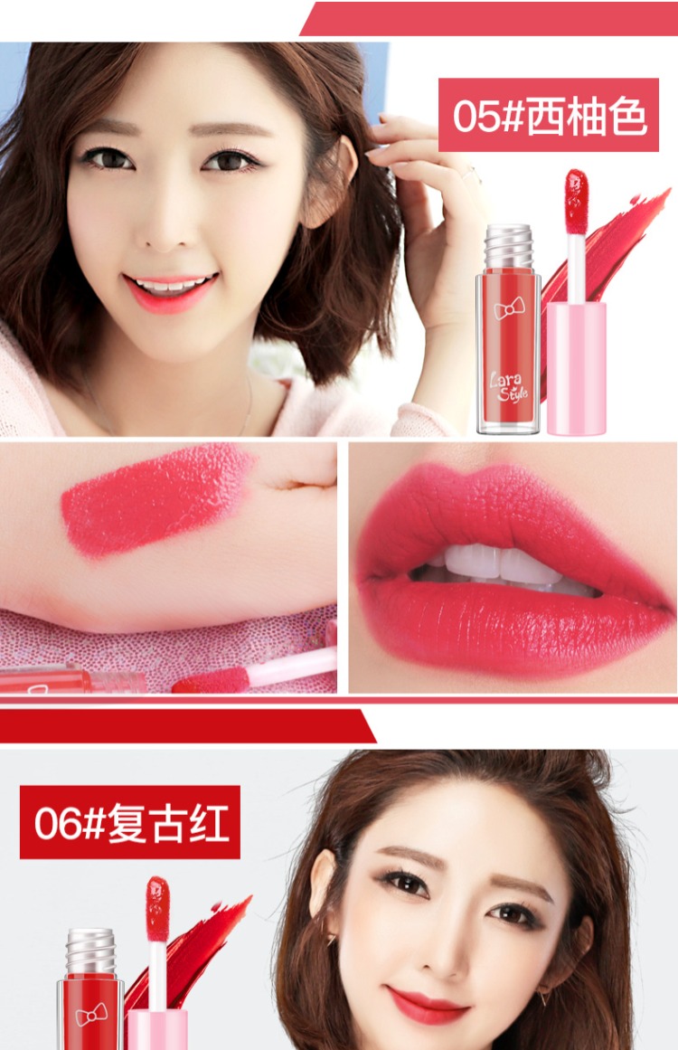 Son môi dưỡng ẩm Larastyle Sinh viên dễ thương Long Lasting Moisturising Lip Set Lip Gloss Lip Gloss sample son môi bóng	