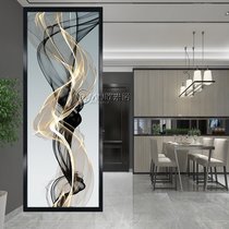 Modern simple art glass partition transparent screen abstract living room decoration bedroom entrance entrance frosted double-sided