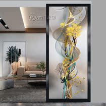 Modern simple art glass screen partition living room dining room bedroom entrance double-sided frosted light luxury