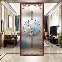 Modern simple art glass living room screen bedroom partition wall decoration double-sided light transmission entry porch new Chinese style