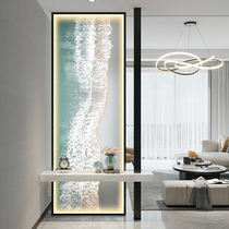 Modern minimalist art glass entrance living room screen bedroom blocking bedside partition entry porch light transmission home