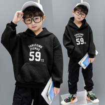Boy necropolis 2021 Autumn-style Fat children CUHK Tong Yang Gas Lianhood Long sleeve blouses Korean version Spring and autumn loose jacket