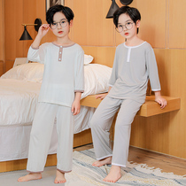 Boys home Suits Suit Summer Thin middle school Childrens pyjamas children boy air conditioning Modale Spring Summer Chaochon