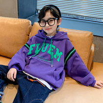 Childrens sweatshirt boy Even hat blouses Spring and autumn clothes 2021 new ocean gas fried street CUHK Tong Han version Tidal Card Children Clothing