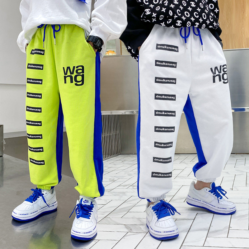 Boy Pants CUHK Boy Spring Autumn 2021 New Thin models Boy Chaoshuai Trendy Loose Korean Version Casual Pants