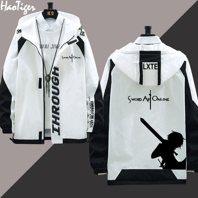 Sword Art ອອນໄລນ໌ SAO Kirito windbreaker Kiritani Kazuto cos coat anime ຜູ້ຊາຍຜູ້ຊາຍ coat jacket ເທິງ