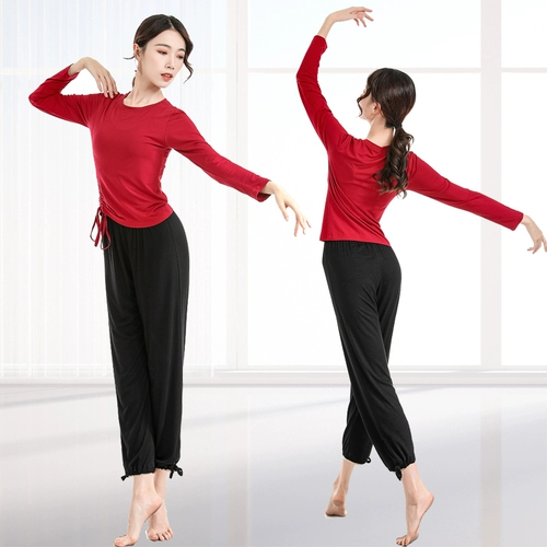 Спортивная одежда, танцующий комплект, зимний этнический лонгслив для тренировок