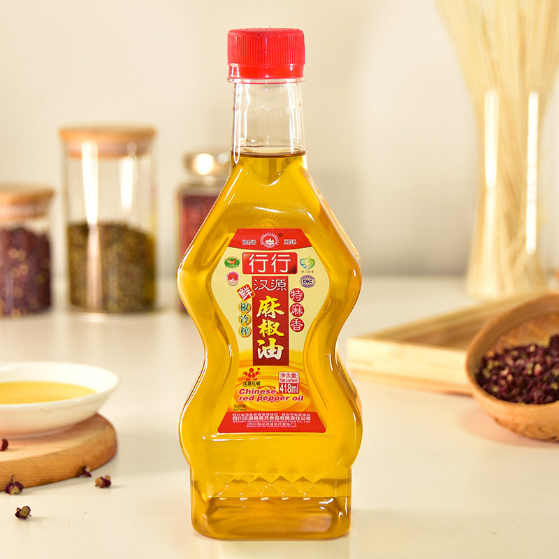 Sichuan Row Hemp Pepper Oil 418ml sesame oil Han origin Pepper Oil Cold Pressed Tingen Sauce oil rice to cool and stir fry
