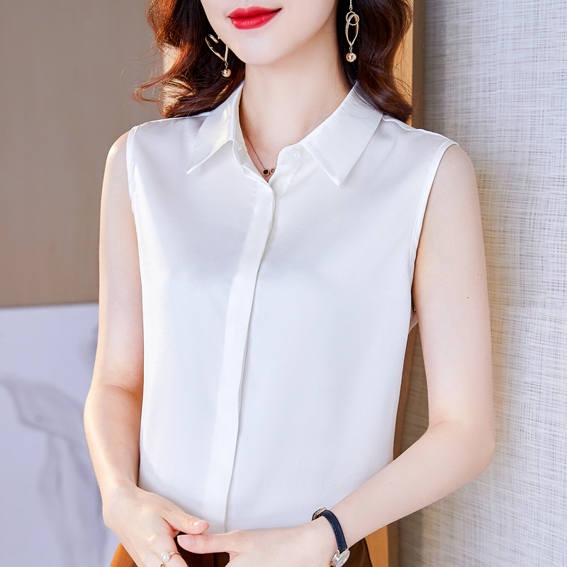 White Shirt Women's Sleeveless Top with Fake Collar, Base Layer Shirt Women's High-End Suit Inner Vest Women's Spring and Autumn Turn-Down Collar White Shirt Women's Sleeveless Top with Fake Collar, Base Layer Shirt Women's High-End Suit Inner Vest Women's Spring and Autumn Turn-Down Collar