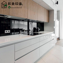 Meimei impression Minimalist cabinet customization Solid color overall kitchen cabinet customization Urban apartment open kitchen