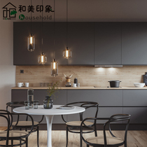 Beauty impression Minimalist skin sense Advanced gray design cabinet customization Open kitchen overall kitchen cabinet customization