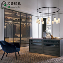 Meihei impression Titanium magnesium alloy ultra-narrow limit edge glass cloakroom custom walk-in wardrobe custom