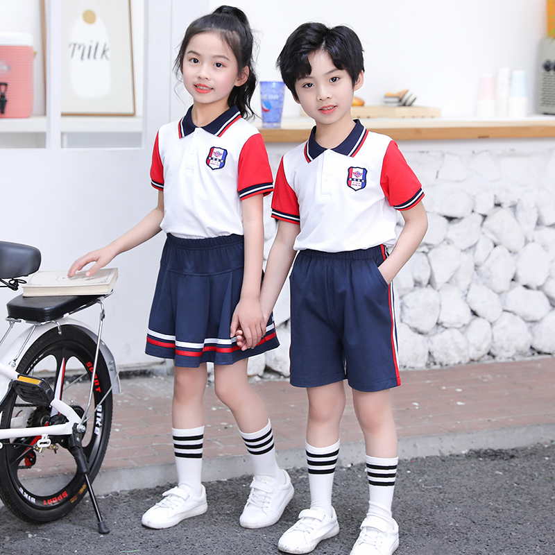 Kindergarten Garden Uniform Summer Clothing Short Sleeve School Suit Elementary School Students Summer Inglém Wind Children Class Uniform New