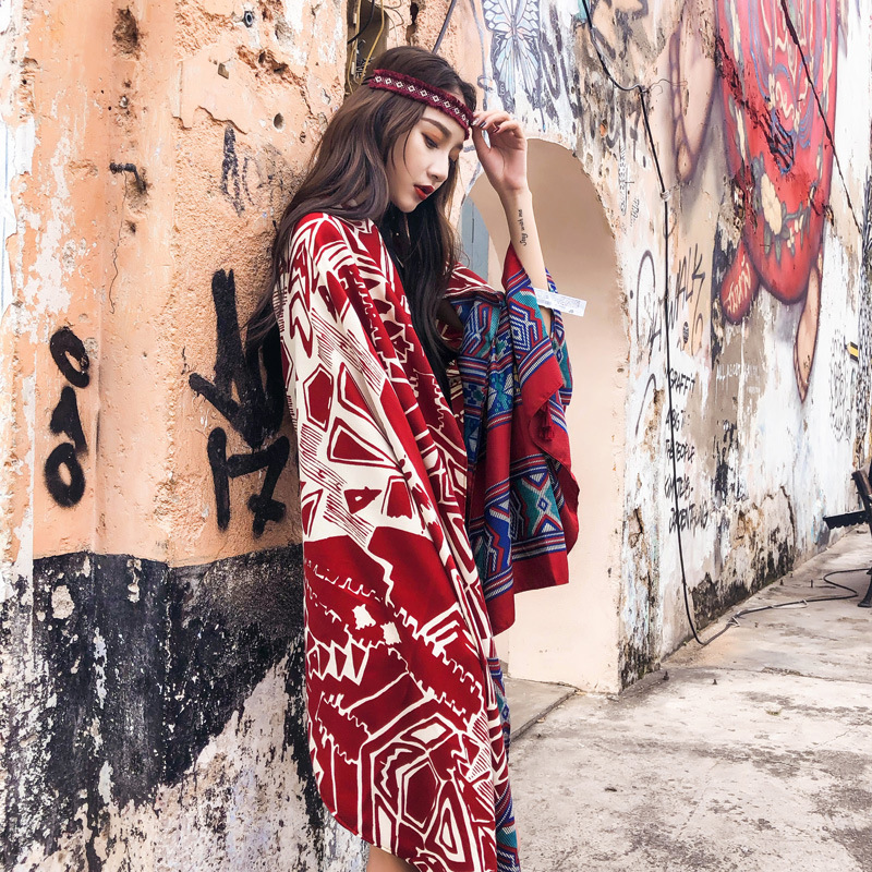Ethnic Style Scarf for Women, Summer Cotton and Linen Scarf, Xinjiang Tibet Desert Travel Photo Shoot, Sun Protection Shawl, Thin Headscarf Ethnic Style Scarf for Women, Summer Cotton and Linen Scarf, Xinjiang Tibet Desert Travel Photo Shoot, Sun Protection Shawl, Thin Headscarf