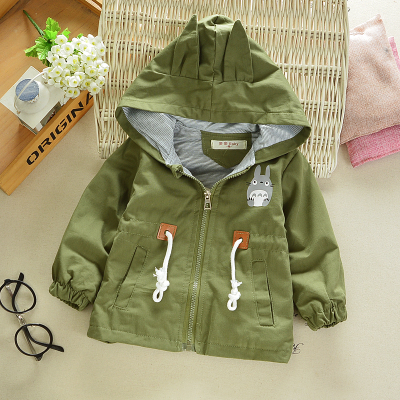 2018 New Boy Jacket Fall bé Casual 2018 mới đội mũ trùm đầu áo khoác nam 1 áo gió Tide 3-Year-Old Child.