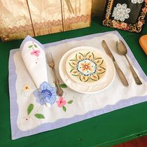 Micro-flaw sale old gauze goods European-style cotton patch embroidery placematte plate mat napkin tea towel handkerchief