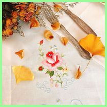 Nostalgic season old drawing goods French pastoral cotton fabric embroidery rose placematte Napkin Table mat tablecloth