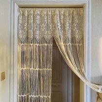 Bohemian Wind Cotton Thread Woven Flow Sumen Curtain Partition Curtain Finished Wear Rod Drapes Wind Water Curtain Float Drapes.