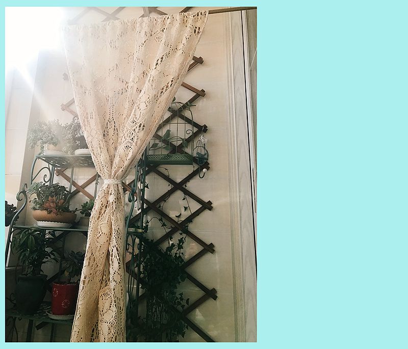 Thời gian chậm, phong cách mục vụ retro, rèm ren dệt bông tinh khiết, rèm, rèm phân vùng, nền vườn - Phụ kiện rèm cửa giá đỡ rèm cửa
