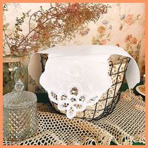 Micro-flawless sale French pastoral cotton handmade lace embroidery bread towel napkins coaster cover towel