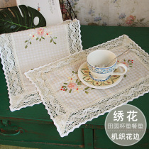 European vintage pastoral lace lace hand-made silk embroidered placemats plate mat table mat tablecloth insulation mat dustproof cover towel