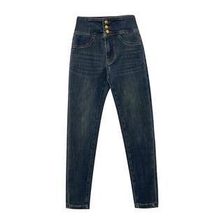 Blue Retro Distressed Slim Jeans Straight-leg Street Pants Women's Fashion Casual Style A$17