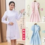 Летняя униформа медсестры, летняя одежда, летний белый халат, рабочий комплект, короткий рукав, для салонов красоты