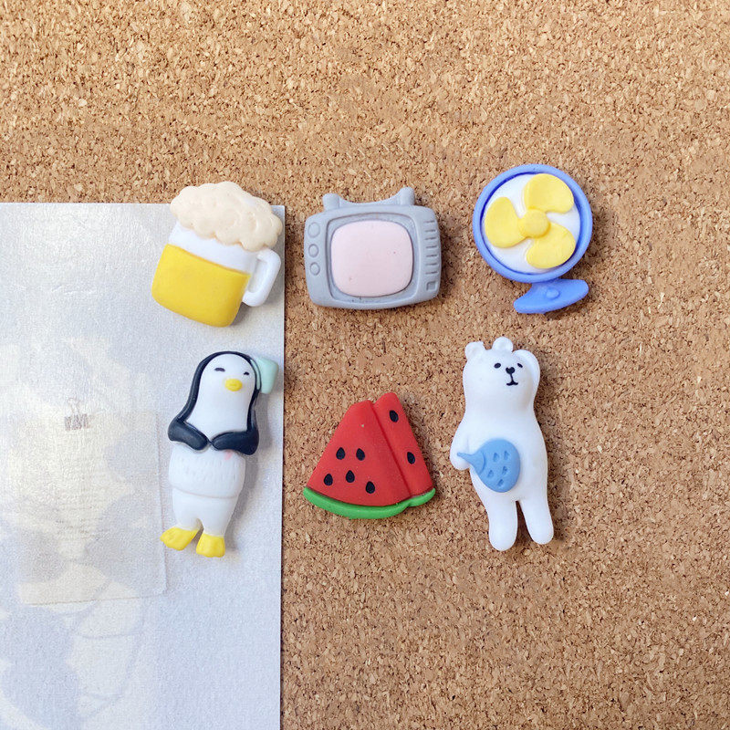 6 Loaded Summer Watermelon fans Tnail cork Cork Felt Boards Soft Wooden Board Photo Wall Classroom Newsboard Placement