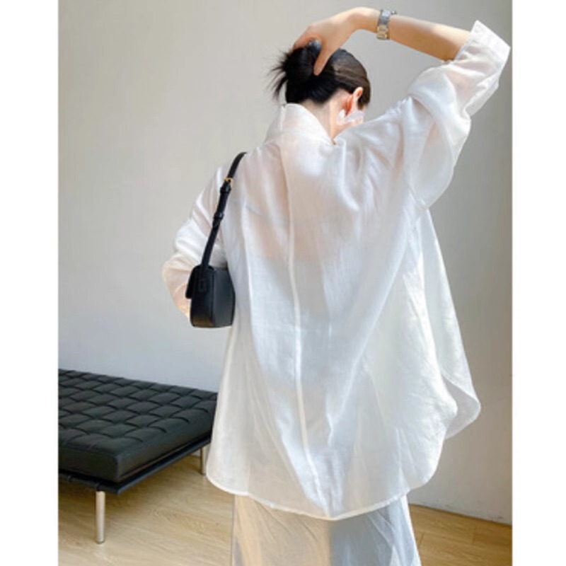Thin Sun-Protective Shirt, Feminine Slightly Sheer Cardigan, Spring 2025 New Design, Niche Silhouette Shirt Jacket, Trendy