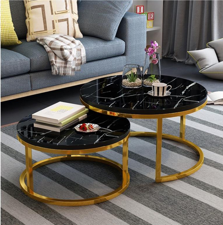 Hall fish tank coffee table table living room villa home simple coffee table small creative iron new seating area round table