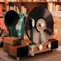 Gramovox Grammys Black Gel Record Machine Retro LP Phonograph Machine Living Room Eu Type Gramophonic Machine Bluetooth Speaker