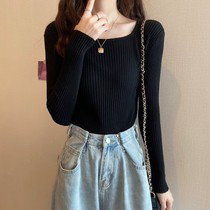 Autumn and winter clothes New Korean style chic bottoming knitwear women design sense niche long sleeve top soft waxy sweater