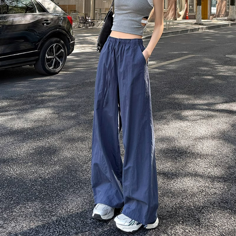 Tall Women's Extra-Long Quick-Drying Workwear Wide-Leg Pants, Summer Thin High-Waisted Straight-Leg Drapey Extended Floor-Length Breathable Pants