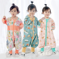 Khusibe Childrens Legs Sleeping Bag Spring Summer Seasons Baby Thin big baby boy air-conditioned room pure cotton baby sleeping bag