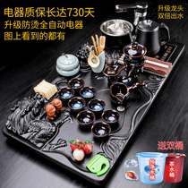 Automatic Kung Fu tea cup Lazy Purple Sand tea set Whole set of solid wood tea tray Wood-based panel tea table Tea sea tray