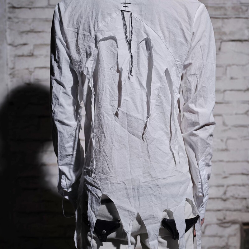 The Space between Us《Broken》Visual Subculture Rock Destruction Tassel Ribbon Shirt