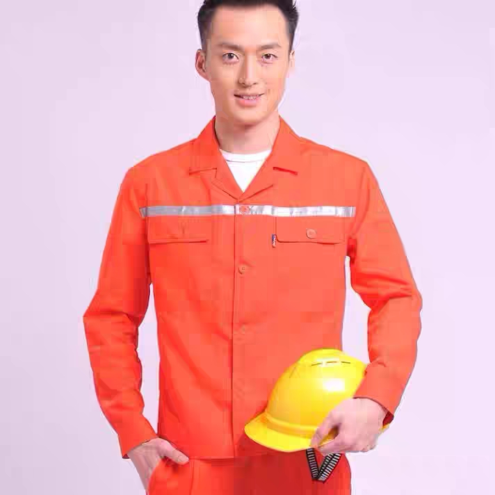 Suit long-sleeved cotton reflective strip strong static work clothes