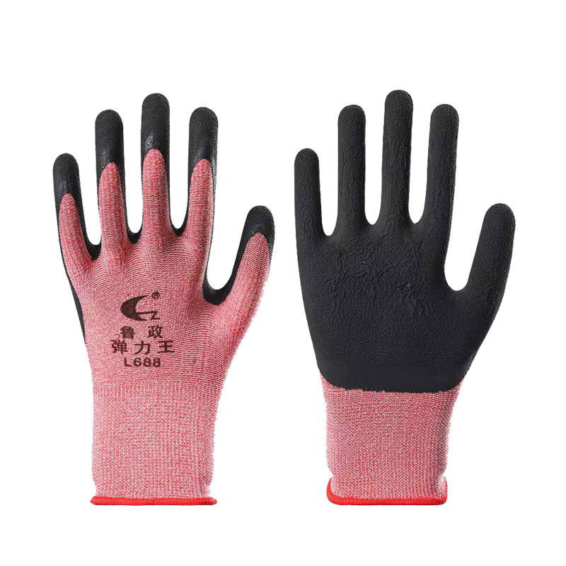 Luzheng elastic king foaming wrinkle series refers to outdoor work gloves thickened non-slip wear-resistant anti-cut comfortable