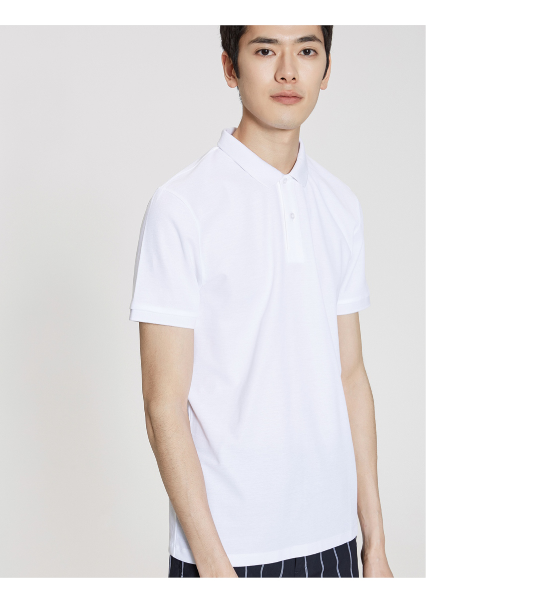MECITY Male 2018 Cotton mới Ve áo màu rắn Áo sơ mi ngắn tay active shirt