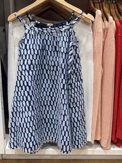 沙滩风亲子装 夏季童装/女童合作款碎花连衣裙吊带裙 471675