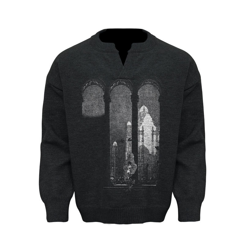 Dehz25Fw "Steps and Moonlight" Patchwork V-Neck Knitted Sweater for Men and Women 2025 New Direct Spray Casual Top