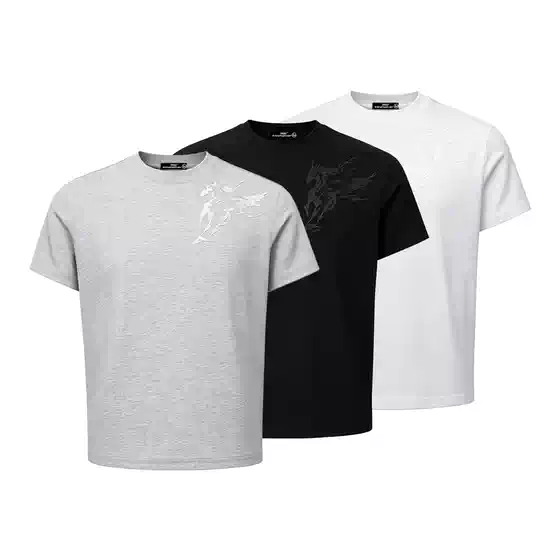 Dehz Year of the Horse Limited Edition Embroidered Solona Summer New Cleanfit Short Wide Cool-Feeling Regular Shoulder Short-Sleeve T-Shirt for Men
