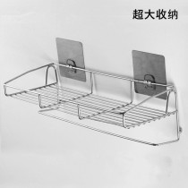 Stainless steel storage rack Bathroom storage rack Single-layer rack Bathroom kitchen wall rack Non-perforated towel rack