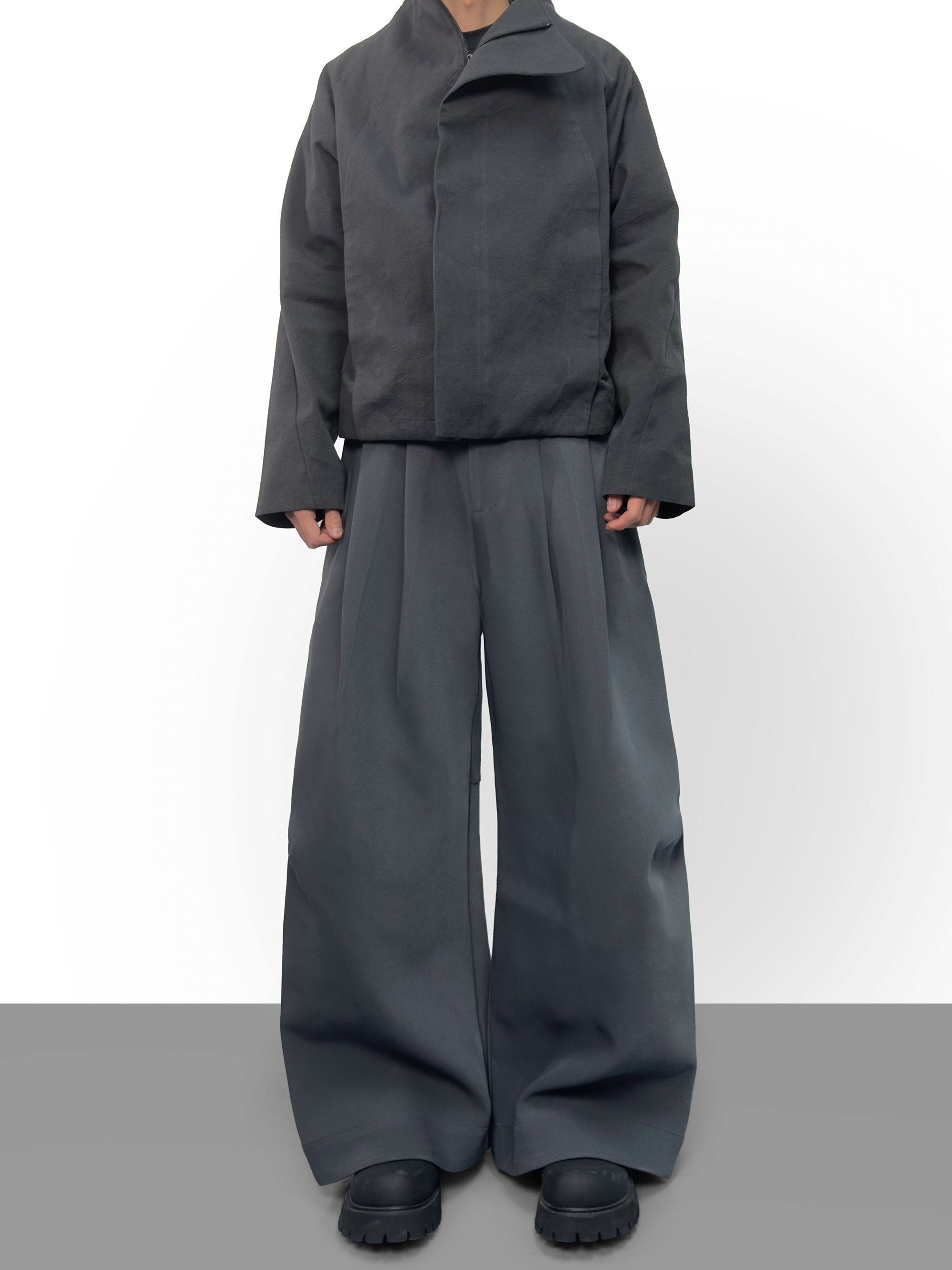 Baovicto 004/ Pleated Wide-Leg Pants Loose Deconstructed Trousers