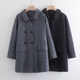 Huiyige ດູໃບໄມ້ລົ່ນແມ່ຍິງ woolen coat plaid coat Korean style loose casual mid-length coat commuter coat